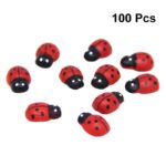 100PCS Mini Ladybugs Toys Cute Artifact Seven-star Fairy Simulative Toys Set Garden Ornaments Decoration Miniature