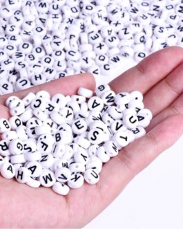 100x White Letter Alphabet Acrylic Loose Beads For Bracelet Jewelry DIY Finding Girls toys