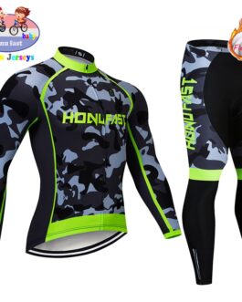 2021 Pro Team Children Winter Cycling Clothing Kids Cycling Jersey Set Fleece Boys Outdoor Sports Bike Clothes Ropa Ciclismo