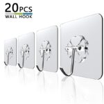 20Pcs 6x6cm Transparent Strong Self Adhesive Door Wall Hangers Hooks Suction Heavy Load Rack Cup Sucker for Kitchen Bathroom