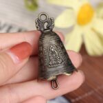Antique Bell Chinese Mini Sculpture Pray Guanyin Buddha Bell DIY Wind Chimes Hanging Accessories Car Home Decoration 1/2Pcs