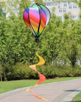 Hot Air Balloon Spinner Wind Chime Outdoor Hanging Rainbow Hot Air Balloon Rotate Wind Chime Garden Party Home Decoration