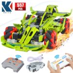 KAIYU City Remote Control 360° Rotating Drift Racing Car Bricks Technic Sports Car RC vehicle Building Blocks Toys for children