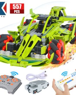 KAIYU City Remote Control 360° Rotating Drift Racing Car Bricks Technic Sports Car RC vehicle Building Blocks Toys for children