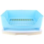Large Rabbit Litter Box with Drawer, Corner Toilet Box with Grate Potty Trainer, Bigger Pet Pan for Adult Guinea Pigs, Chinchill