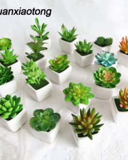 Mini Vivid Cactus Succulent Home Garden Decoration Artificial Bonsai Plant with Vase for Office Table Decor Indoor Fake Plants