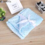 Newborn Baby Blankets Warm Fleece Thermal Soft Stroller Sleep Cover Cartoon Beanie Infant Bedding Swaddle Wrap Kids Bath Towel