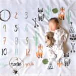 Newborn baby Monthly Growth Milestone Blanket photography props Background Cloth Commemorate Rug 100 x 100cm