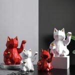 Resin Sculpture Lucky Cat Decoration Fashion Modern Home Decoration Statue Gift